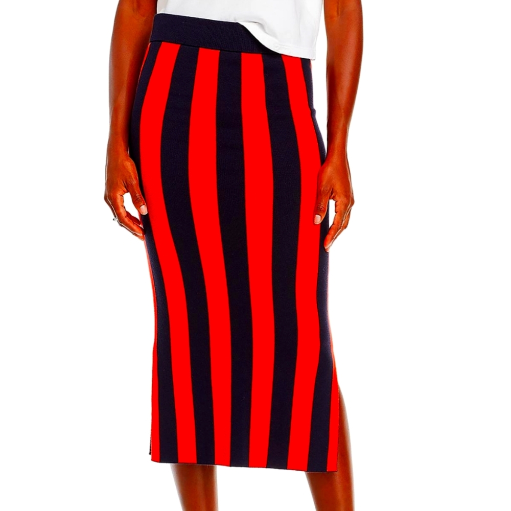 Kule Women Midi Strip Skirt